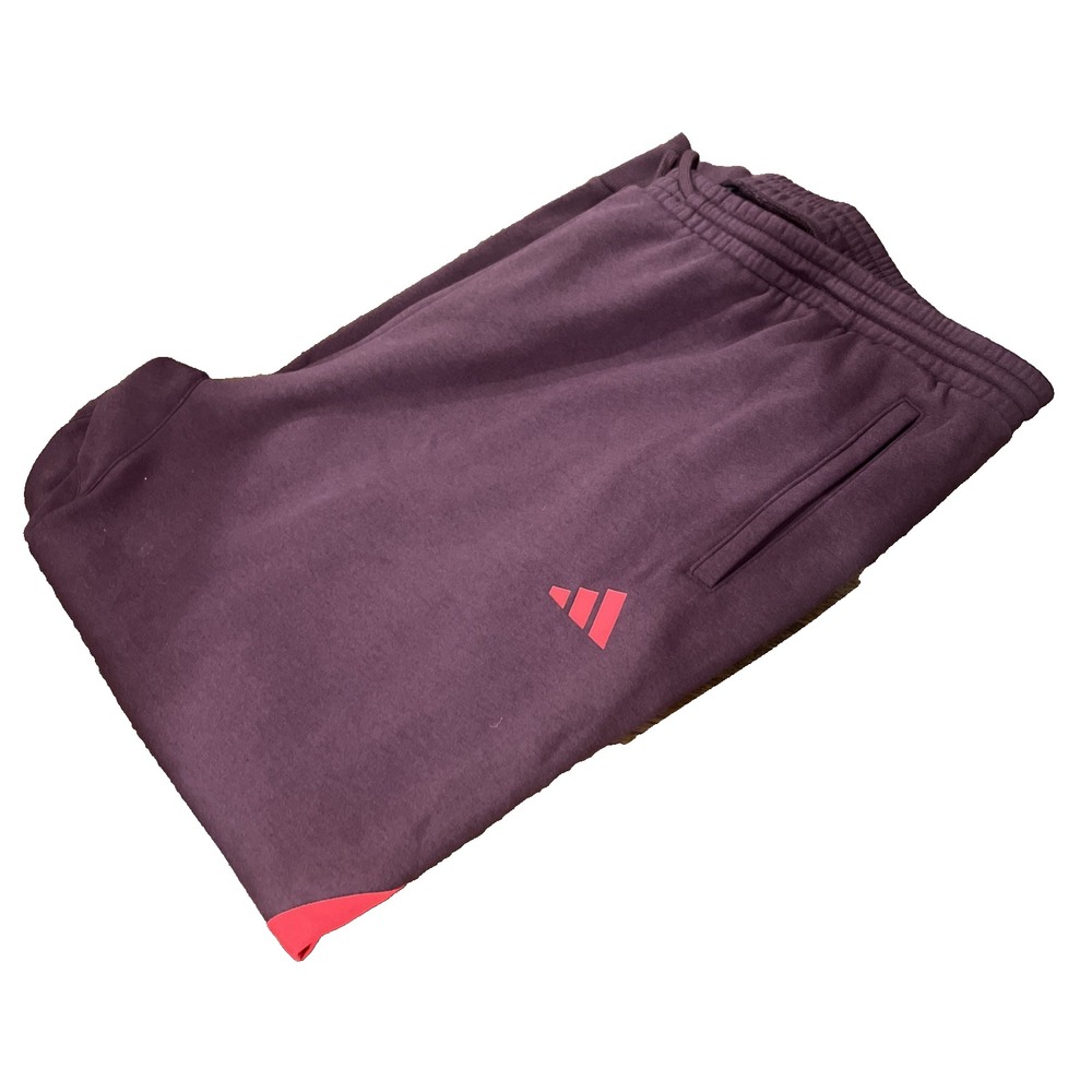 NWT Adidas Men's Sport Jogger Sweatpants Size 4XLT Tall Burgundy Red Pocket Soft